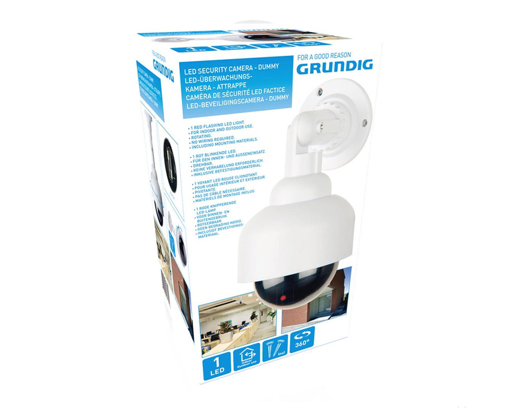 Falsa Telecamera di Sicurezza Ingannevole a Batteria Bianco in Plastica - immagine 5