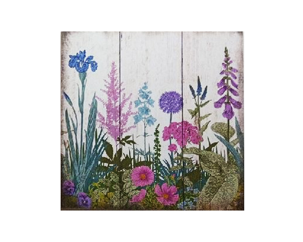Quadro fiori selvatici legno assortiti