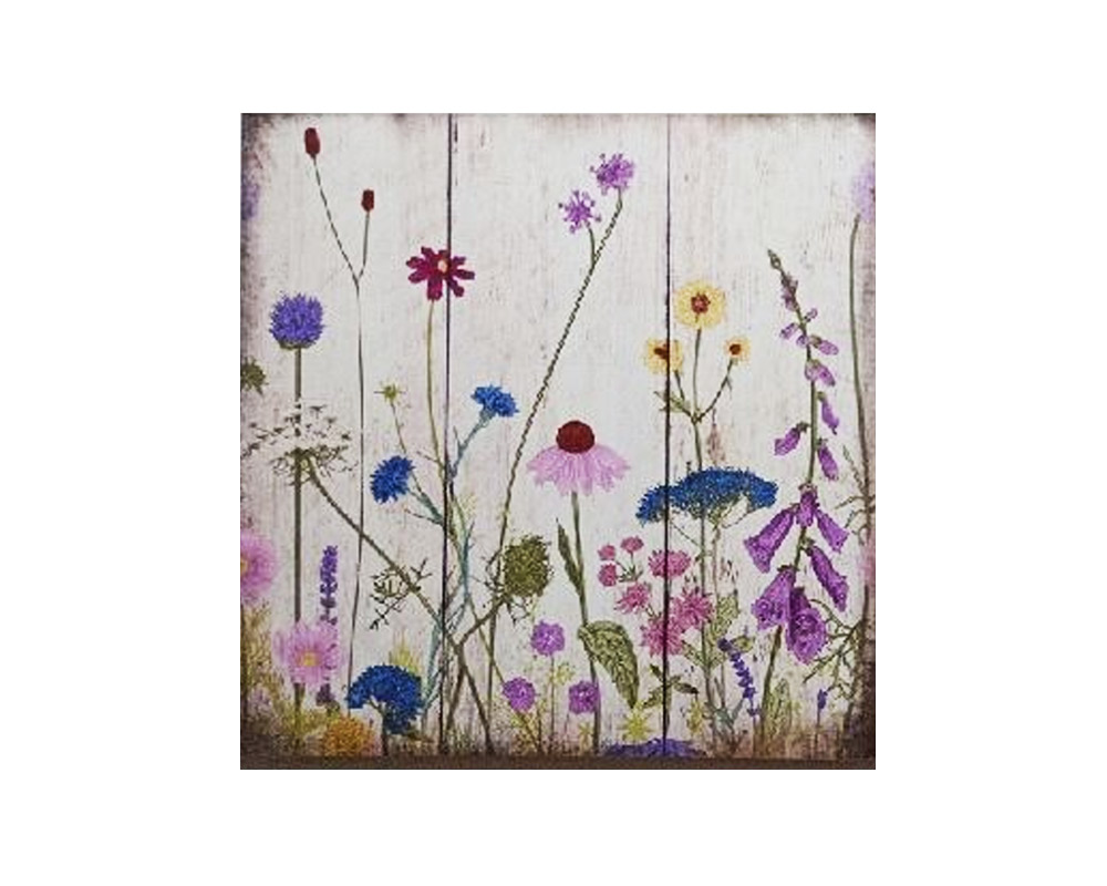 Quadro fiori selvatici legno assortiti - immagine 2