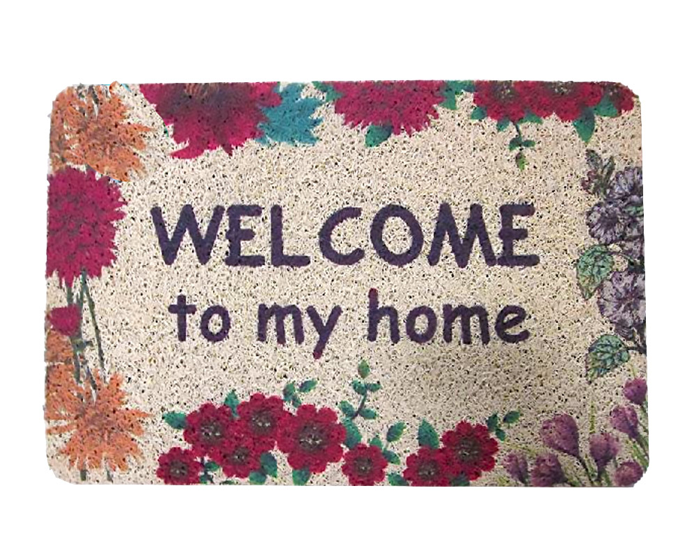 Zerbino Welcome floreale 46x60 nylon/gomma