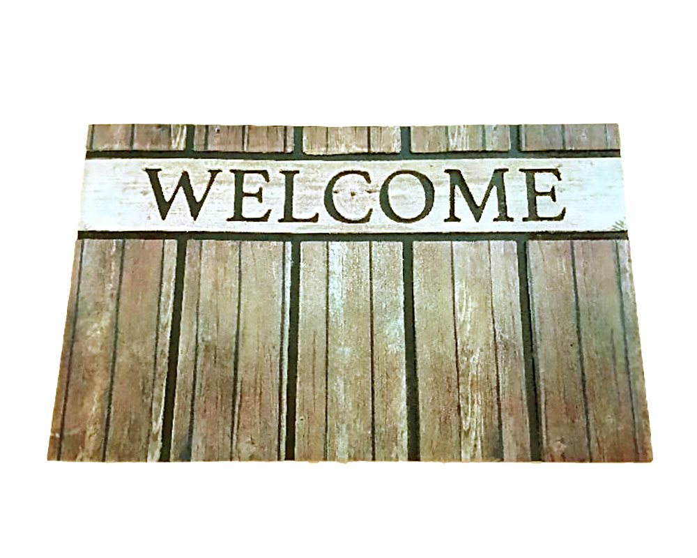 Zerbino Welcome effetto legno 46x76 nylon/gomma