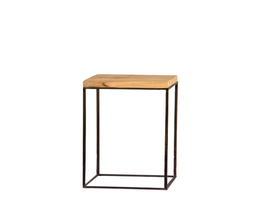 Alzata Porta Pianta Bassa Small in Legno e Ferro