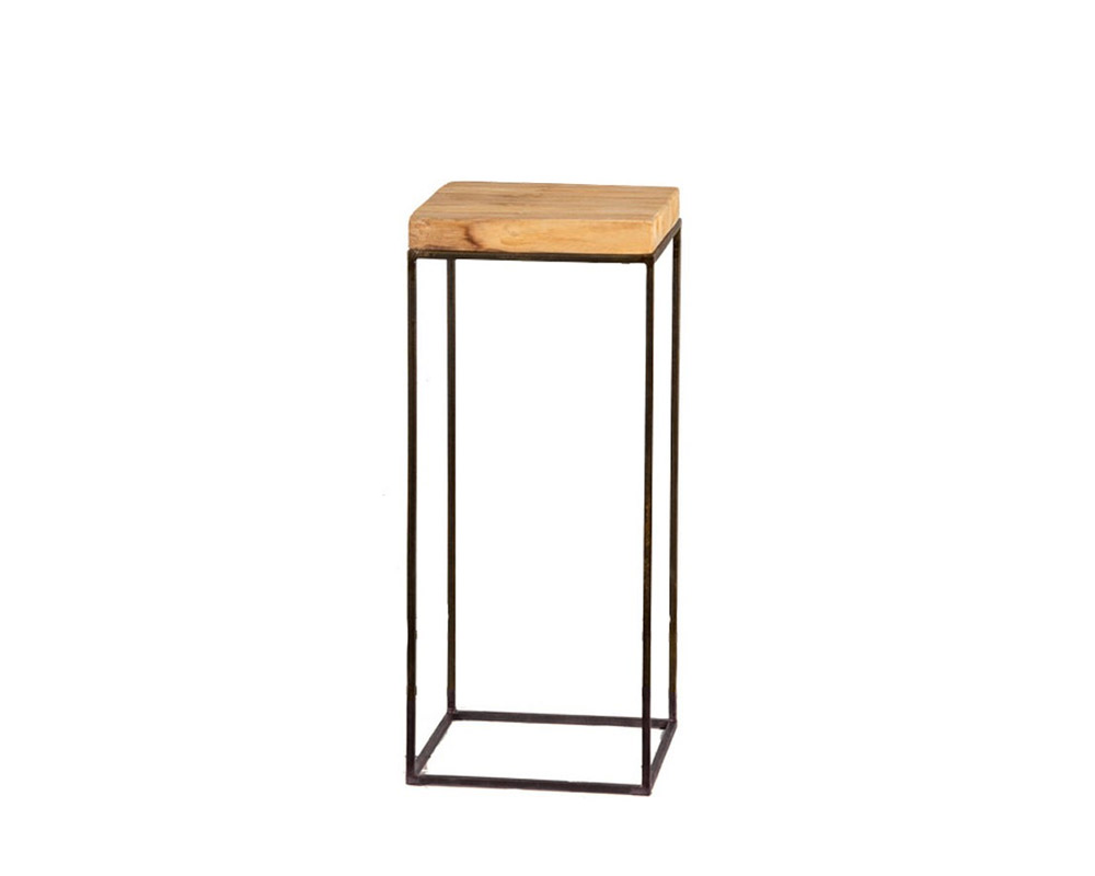 Alzata Porta Pianta Alta Medium in Legno e Ferro