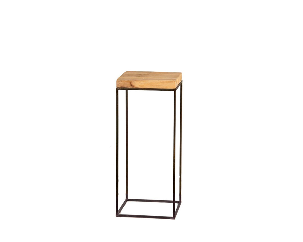 Alzata Porta Pianta Alta Small in Legno e Ferro