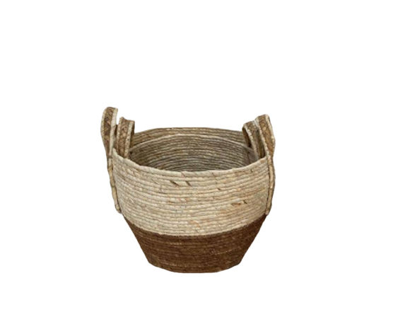 Cestino wendy rotondo small bicolor fibra naturale