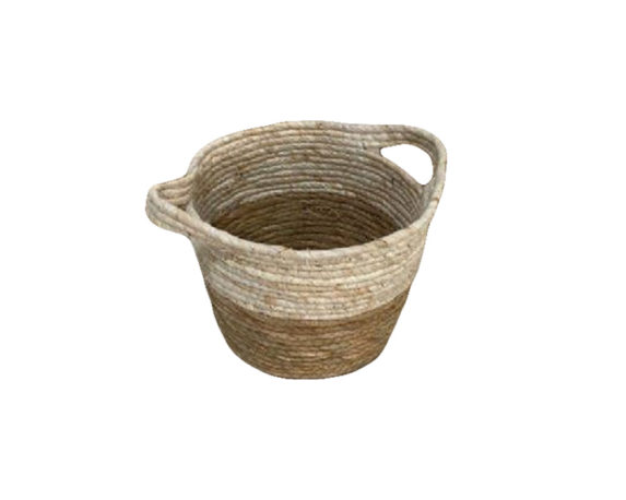 Cesta Rotondo Bicolor Large in Fibra Naturale