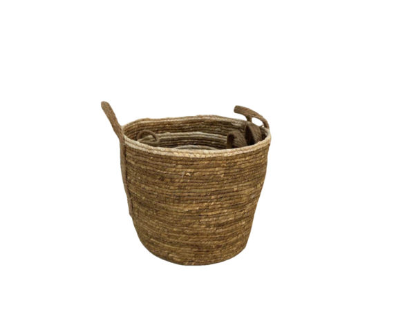 Cestino rotondo small marrone fibra naturale