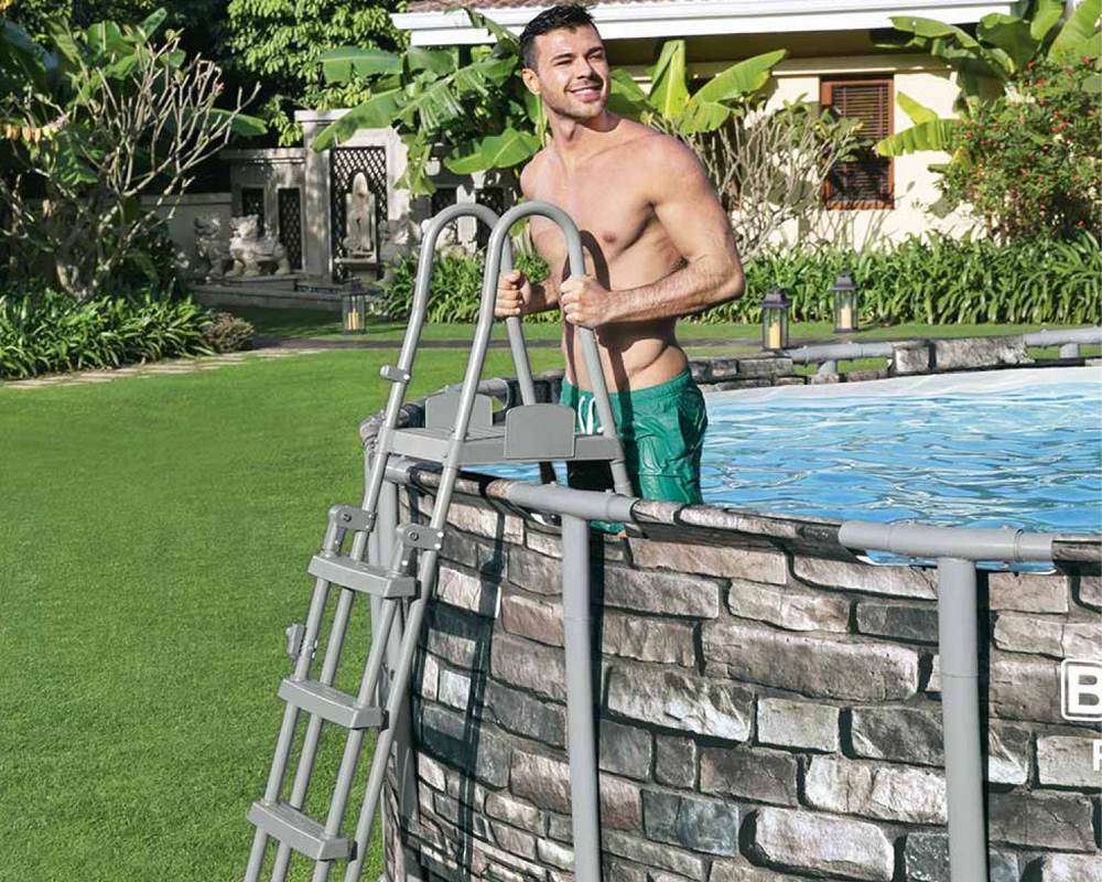 Scaletta di sicurezza per piscine 132 cm - immagine 3