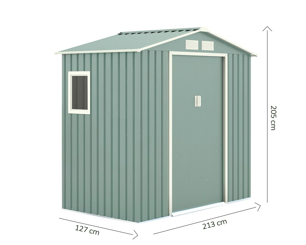 Casetta da giardino porta utensili medium metallo verde - immagine 3