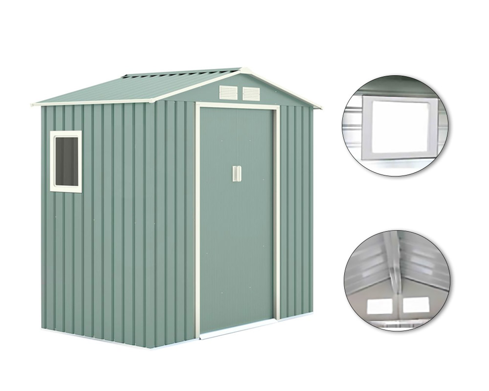 Casetta da giardino porta utensili medium metallo verde - immagine 2