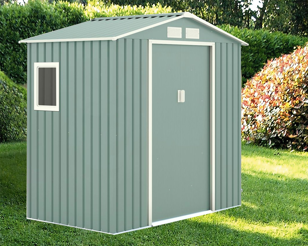 Casetta da giardino porta utensili medium metallo verde - immagine 4