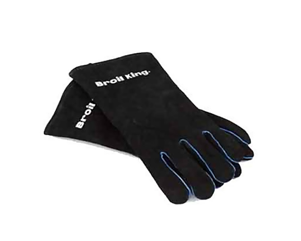 Guanti in pelle nera coibentati per barbecue