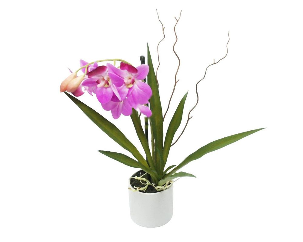 Orchidea Rosa Beauty Artificiale con Vaso 35h in Plastica