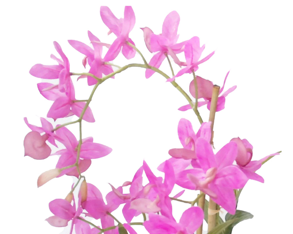 Orchidea phalaenopsis artificiale rosa beauty in vaso h53 - immagine 2