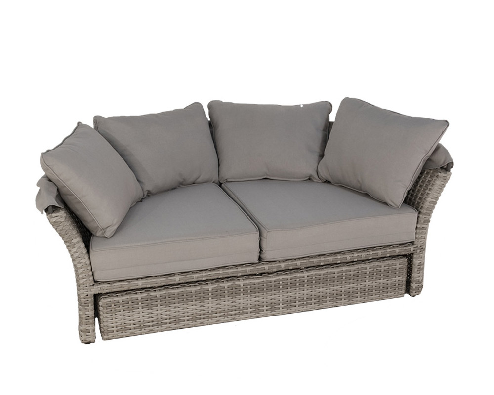DayBed Gatsby con Cappottina e Cuscini Grigio in Fibra Sintetica - immagine 2