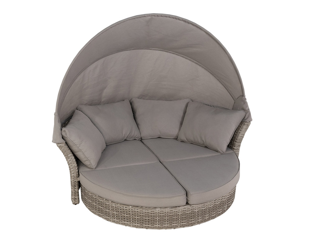 DayBed Gatsby con Cappottina e Cuscini Grigio in Fibra Sintetica - immagine 4
