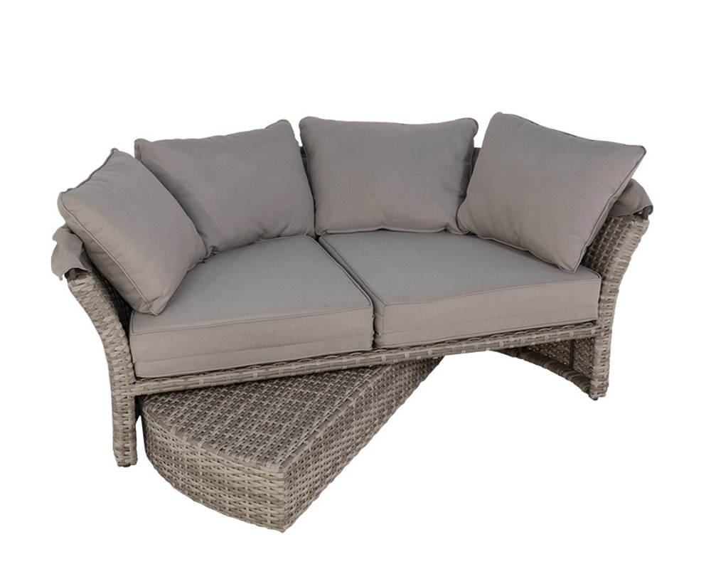 DayBed Gatsby con Cappottina e Cuscini Grigio in Fibra Sintetica - immagine 3