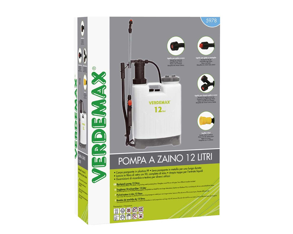 Pompa a Zaino Professionale con 12 Litri in Vetro e Plastica - immagine 2