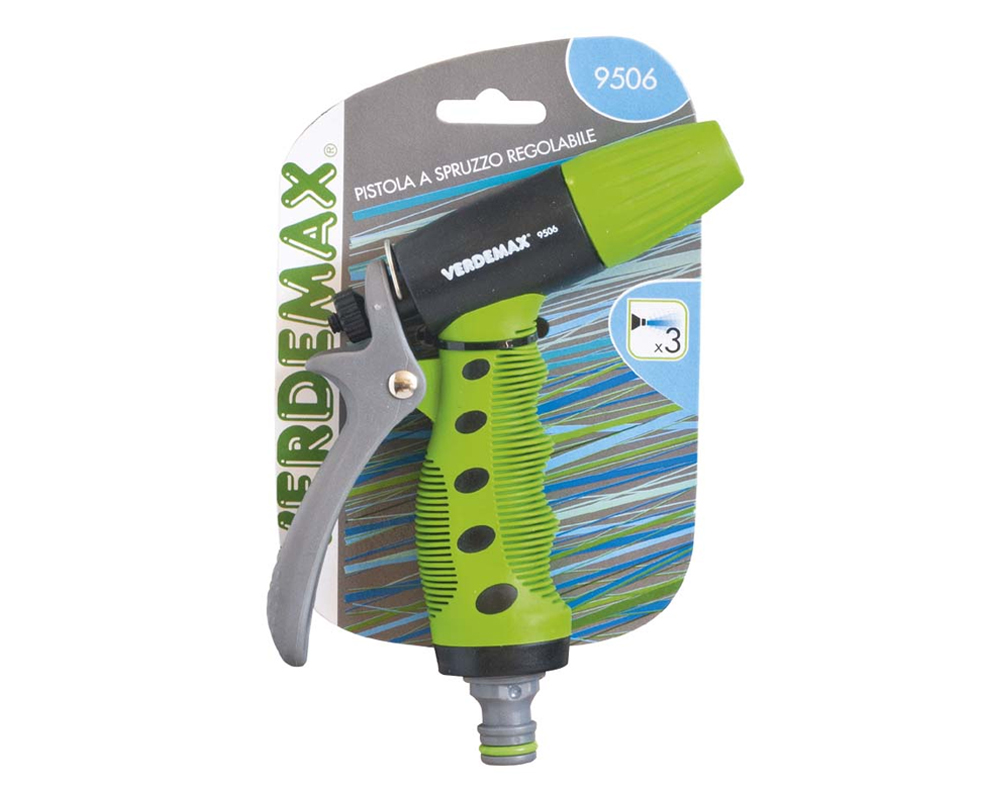 Pistola a Spruzzo Regolabile Impugnatura Ergonomica in Acciaio e Plastica - immagine 2