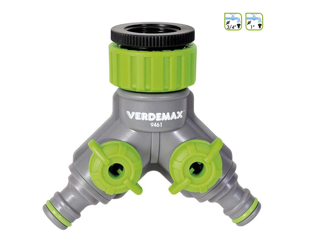 Raccordo Rubinetto a 2 Vie Regolabili 3/4“-1" in Plastica