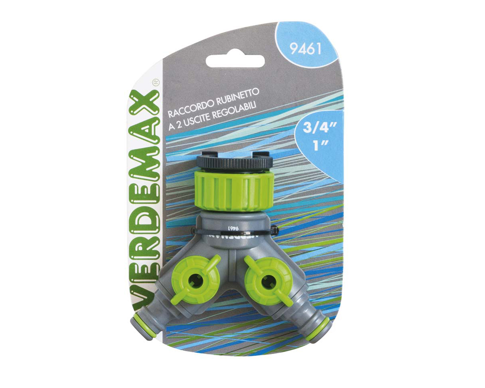 Raccordo Rubinetto a 2 Vie Regolabili 3/4“-1" in Plastica - immagine 2