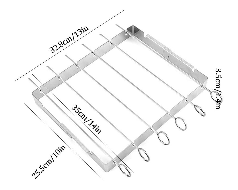 Supporto 6 spiedini da barbecue - kamado bono - immagine 4