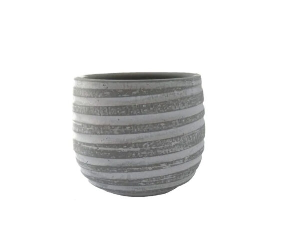 Cachepot Alba D16 Grigio Chiaro In Ceramica