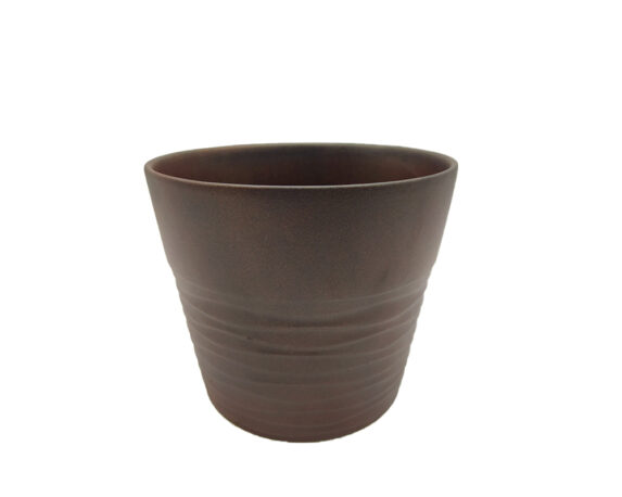 Cachepot Onda con Bordo Bronzo D22x19,5cm in Ceramica