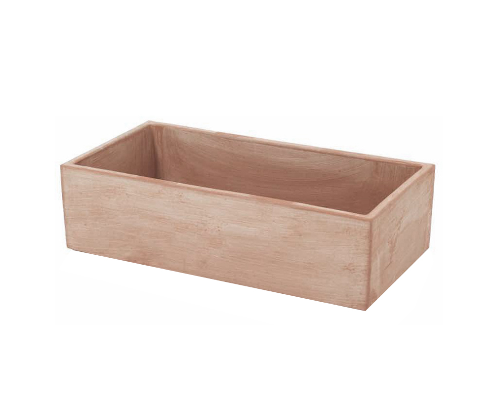 Cassetta Rettangolare Bassa Gales 27x19x7cm in Terracotta