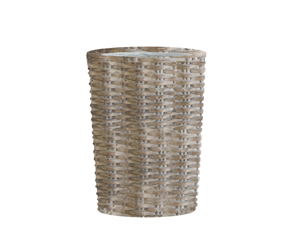 Pilone Rotondo Effetto Rattan D37x60cm in Cemento