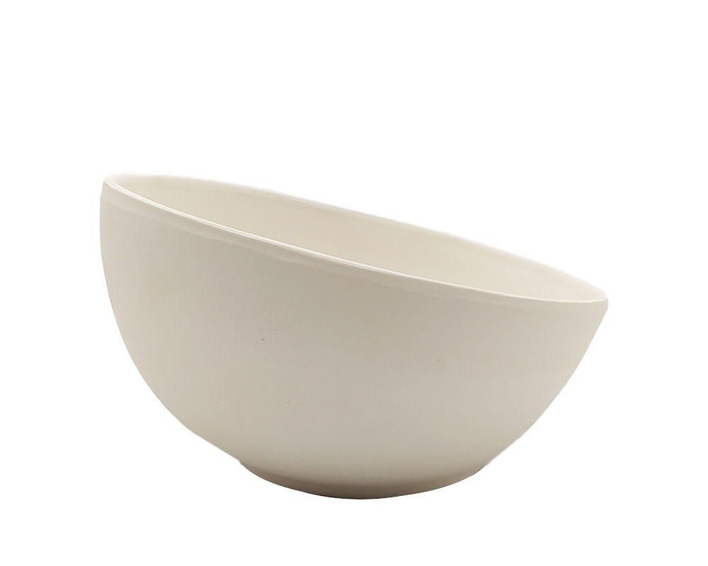 Ciotola Sfera Bianco D25x15cm in Terracotta