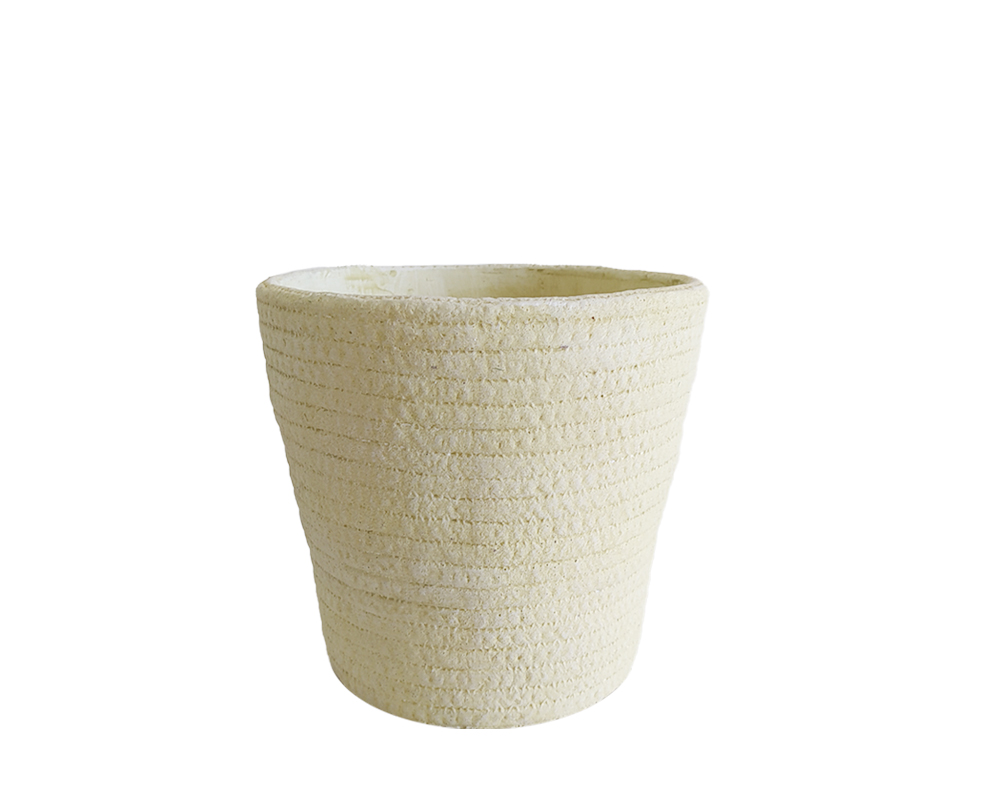 Vaso Rotondo Effetto Lana D21x20cm in Cemento