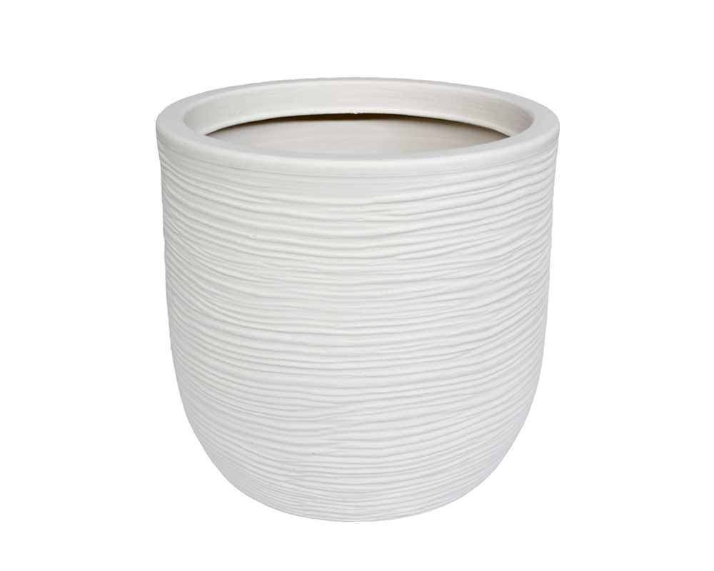 Conchino Rigato Shabby Bianco Perla D45cm in Resina