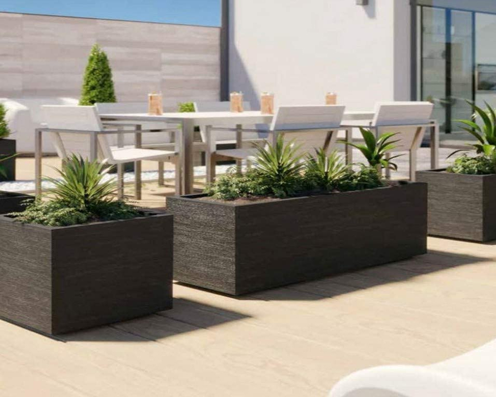 Fioriera rettangolare matheria 100 cm antracite - immagine 2