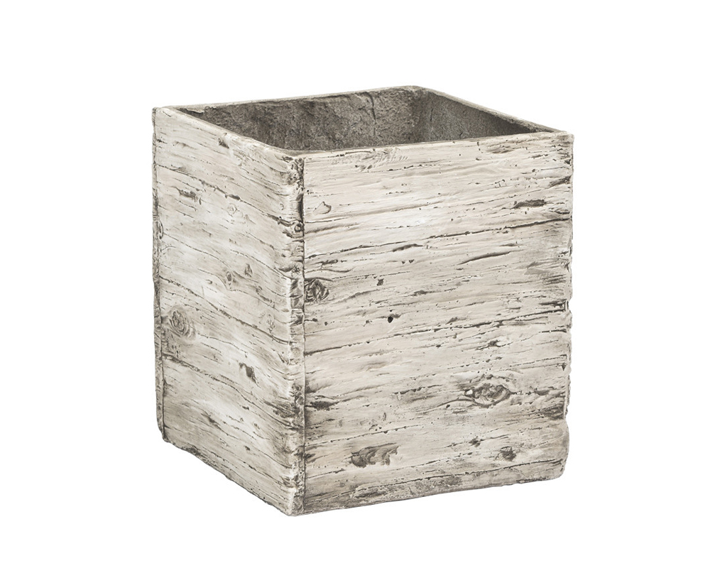 Pilone quadrato 37x37 cm effetto legno bianco