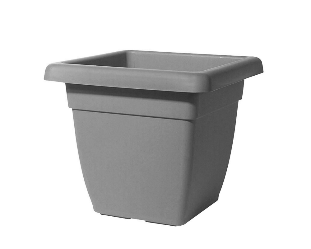 Vaso quadrato Atena Antracite Chiaro 40x40cm in Plastica