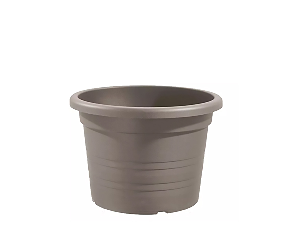 Siena Garden Vaso Cilindro 20 Cm Grigio Talpa – Con Foro Drenaggio E Sottovaso, Per Interni/esterni