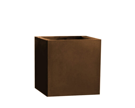 Vaso cubo Fenice 45×45 cm bronzantico