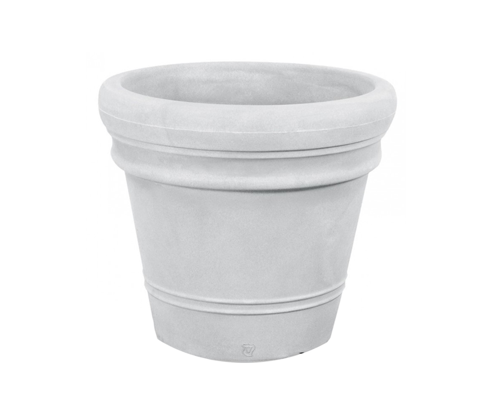 Vaso Liscio Doppio Bordo Bianco D75cm in Resina