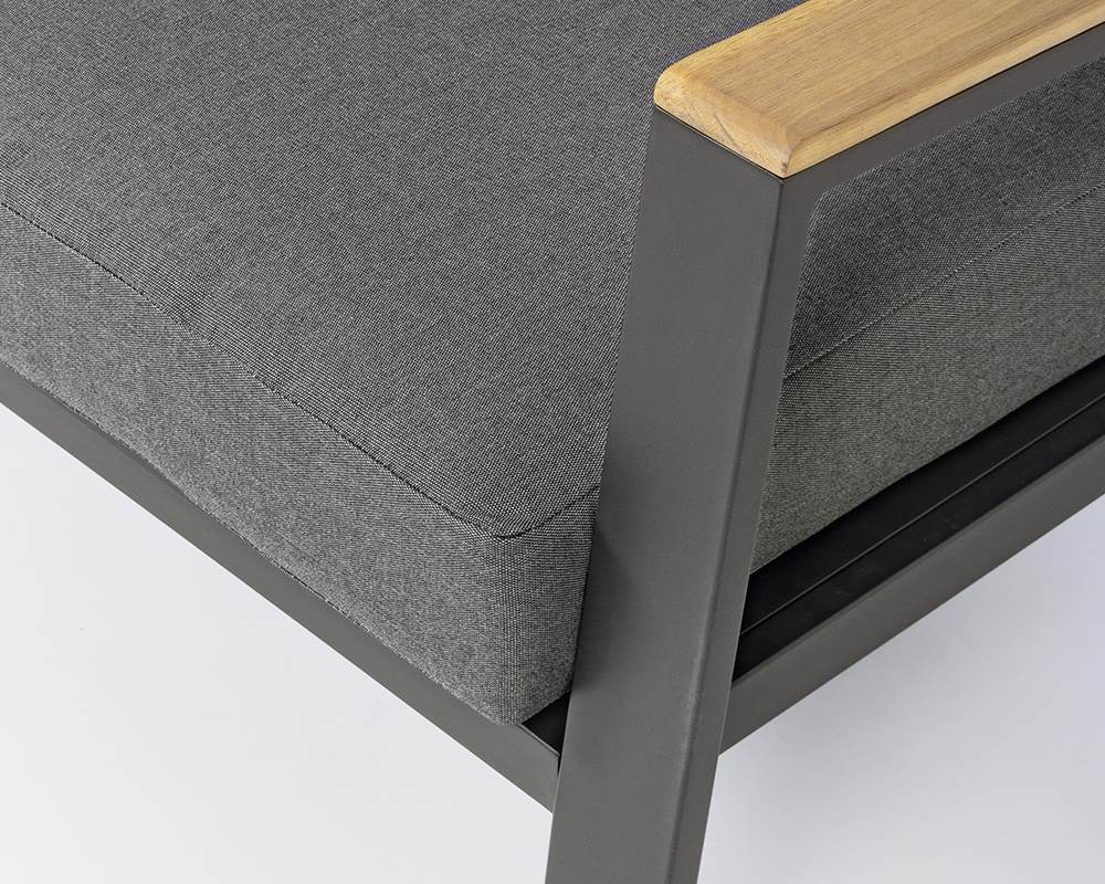 Set 4 Salotto Belmar c/cuscini in alluminio antracite - Bizzotto - immagine 9