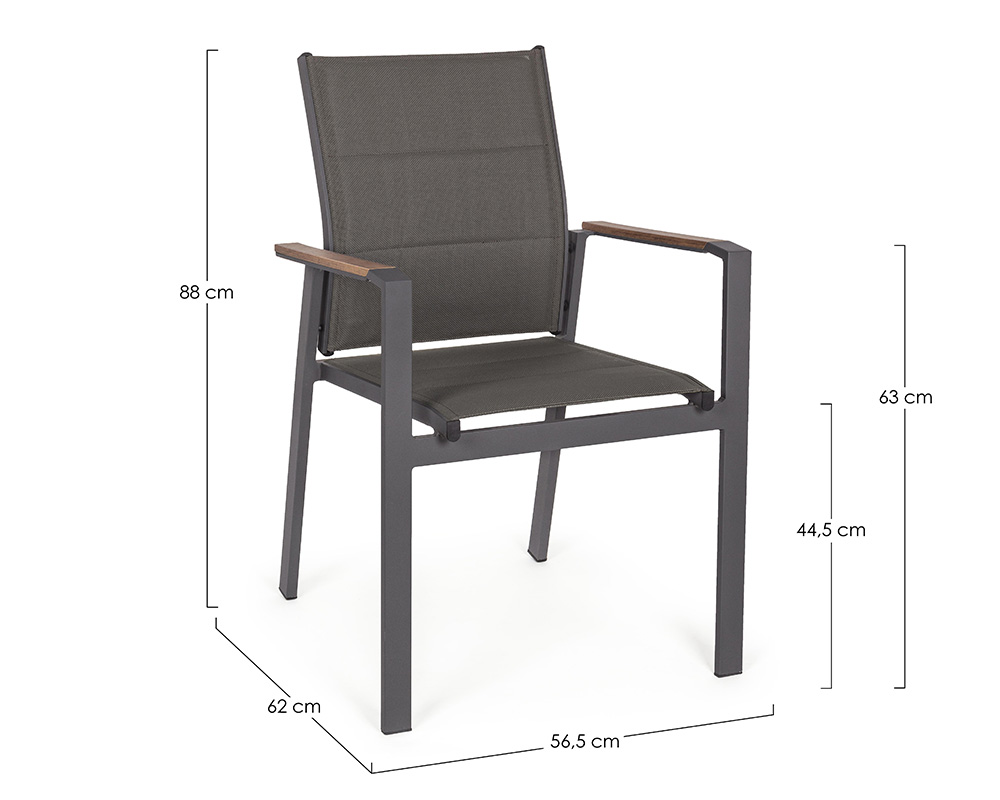 Poltrona Kubik Antracite in Alluminio e Textilene - immagine 5