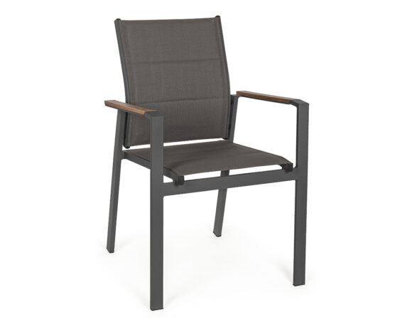 Poltrona Kubik Antracite in Alluminio e Textilene