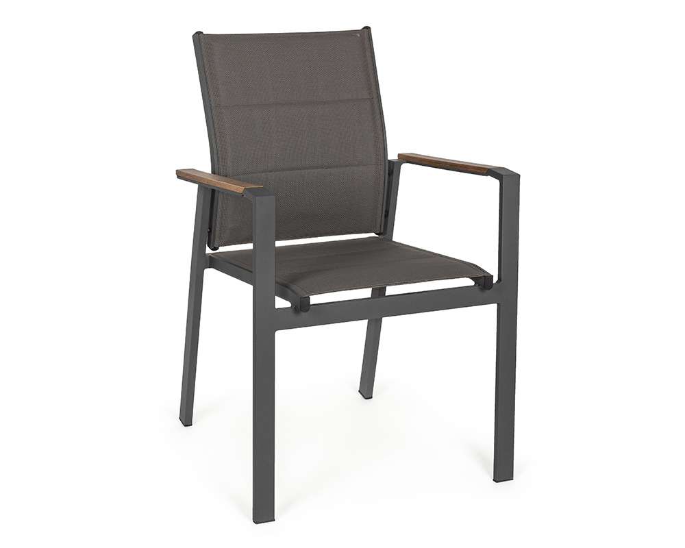 Poltrona Kubik Antracite in Alluminio e Textilene