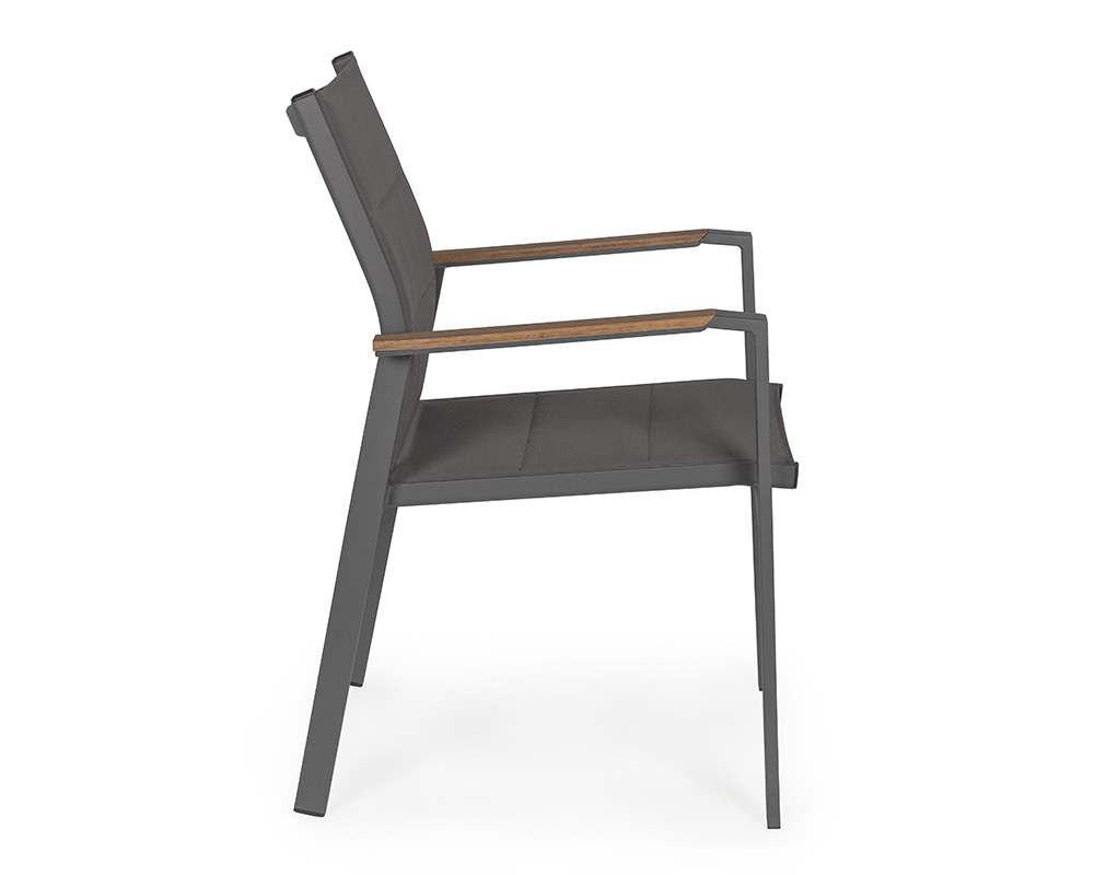 Poltrona Kubik Antracite in Alluminio e Textilene - immagine 3