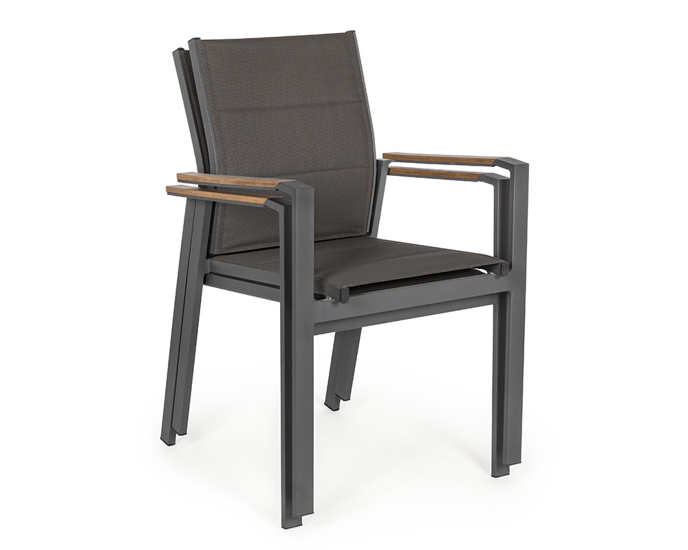 Poltrona Kubik Antracite in Alluminio e Textilene - immagine 2