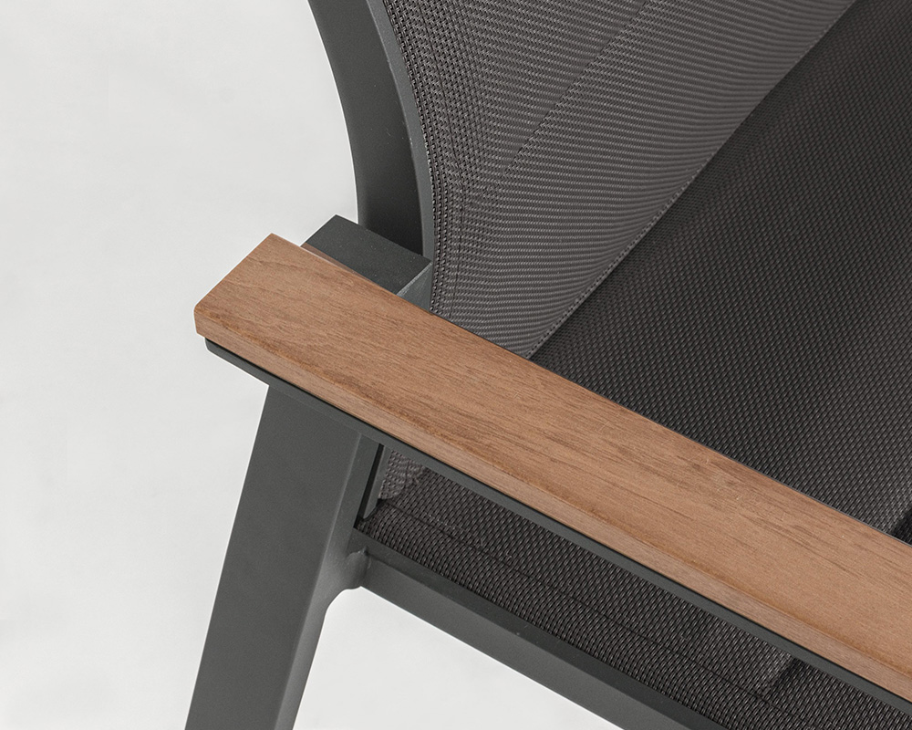 Poltrona Kubik Antracite in Alluminio e Textilene - immagine 7