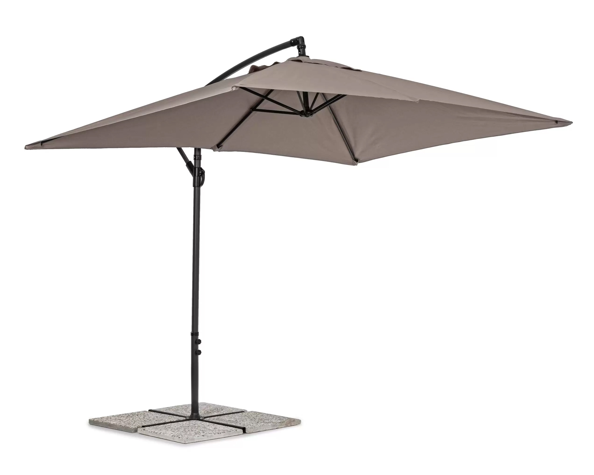 Ombrellone a Braccio Texas 2x3 Antracite Beige in Acciaio e Poliestere - Bizzotto