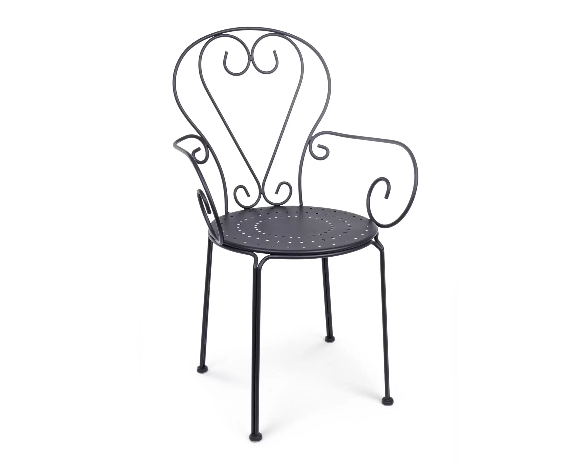 Sedia Etienne con Braccioli Antracite in Acciaio - Bizzotto