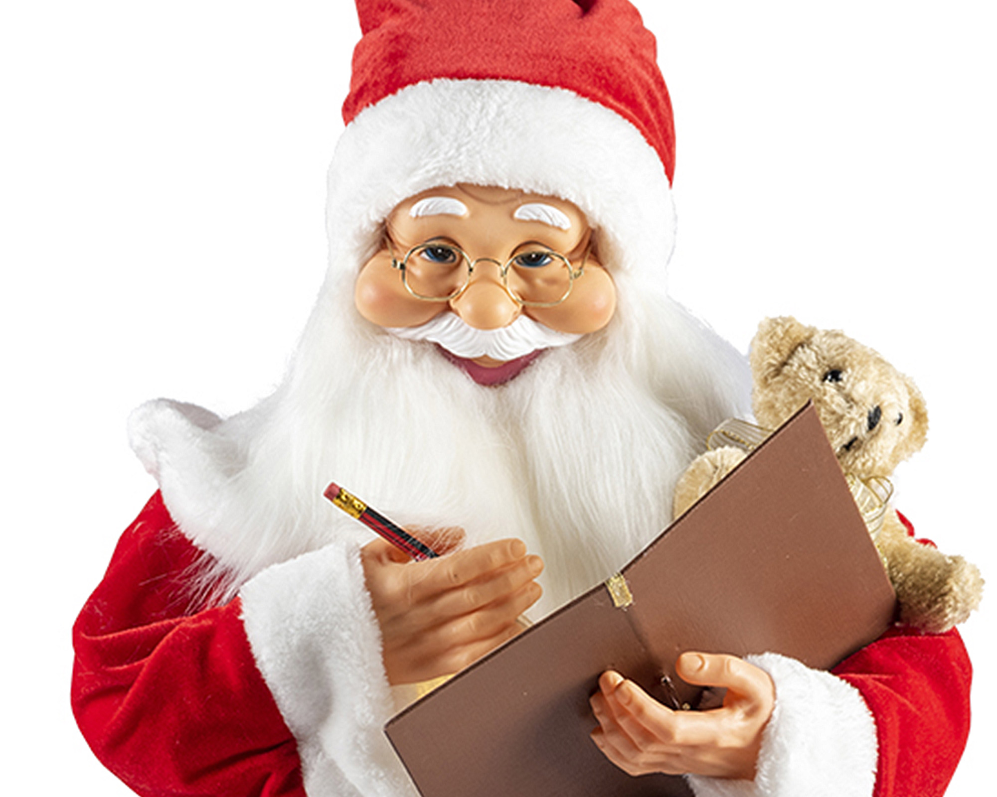 Decorazione Natalizia Babbo natale in plastica e vestiti in tessuto con Led - immagine 2