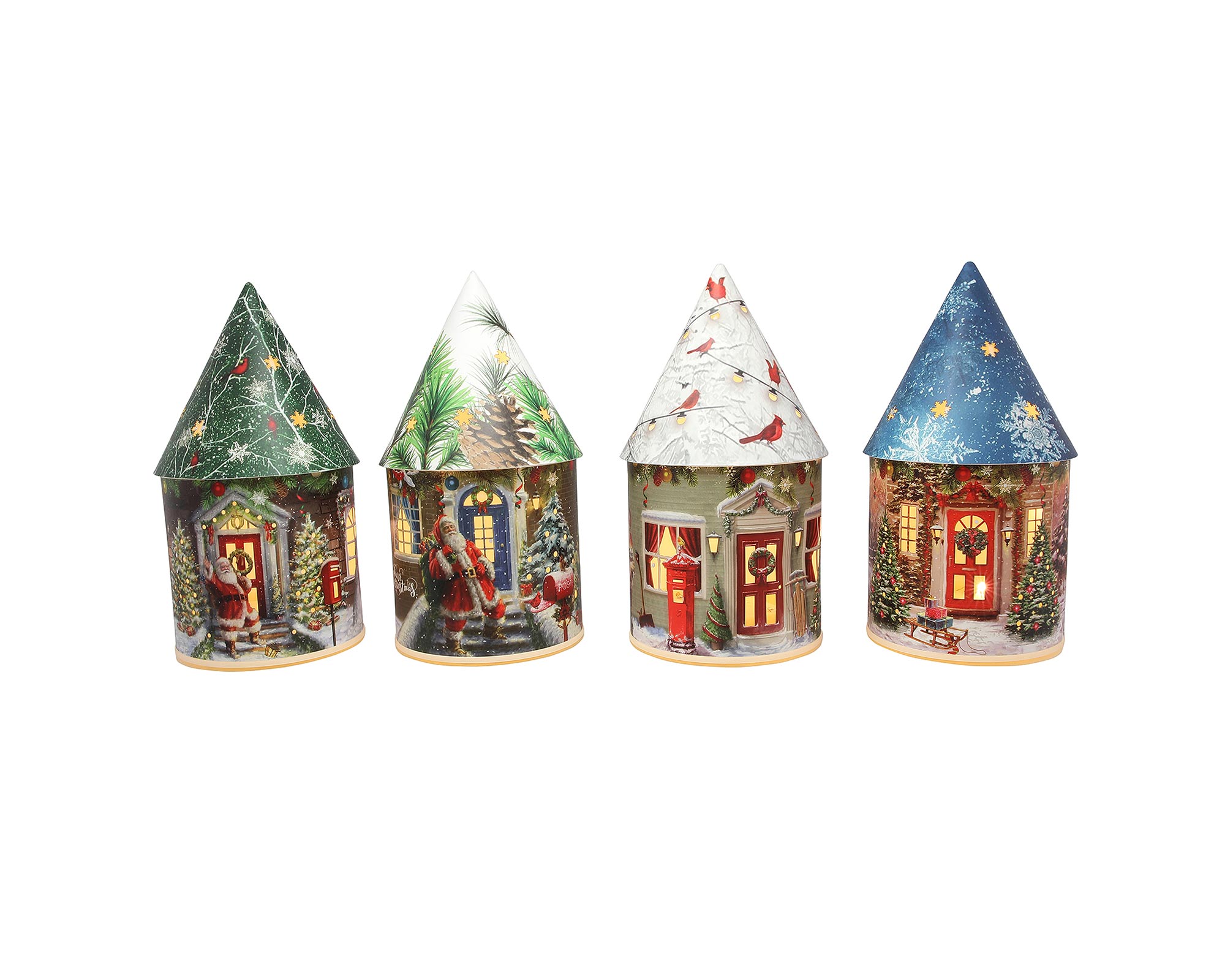 Villaggio nordico di carta con led